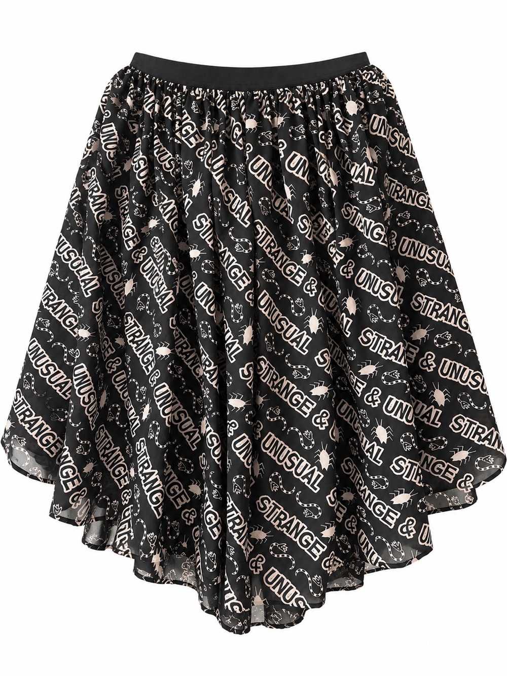 Unique Vintage Strange & Unusual Beetlejuice Print Chiffon Skirt 3X/20